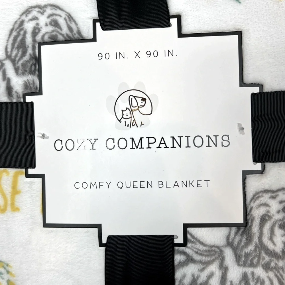 PETS - Cozy companions - ‘Havanese Day’ plush blanket. 90“ x 90“. NWT.